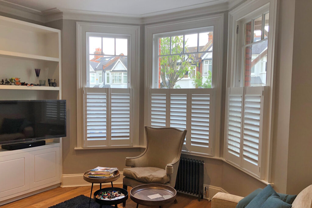 Bay window shutters in London